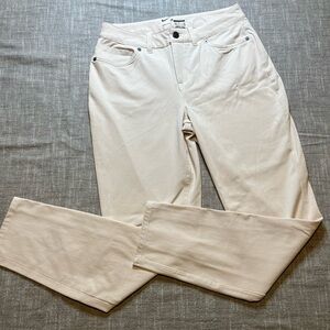 Nike Dri Fit Skinny Jeans Womens White Mid Rise Zip Fly Comfort Golf